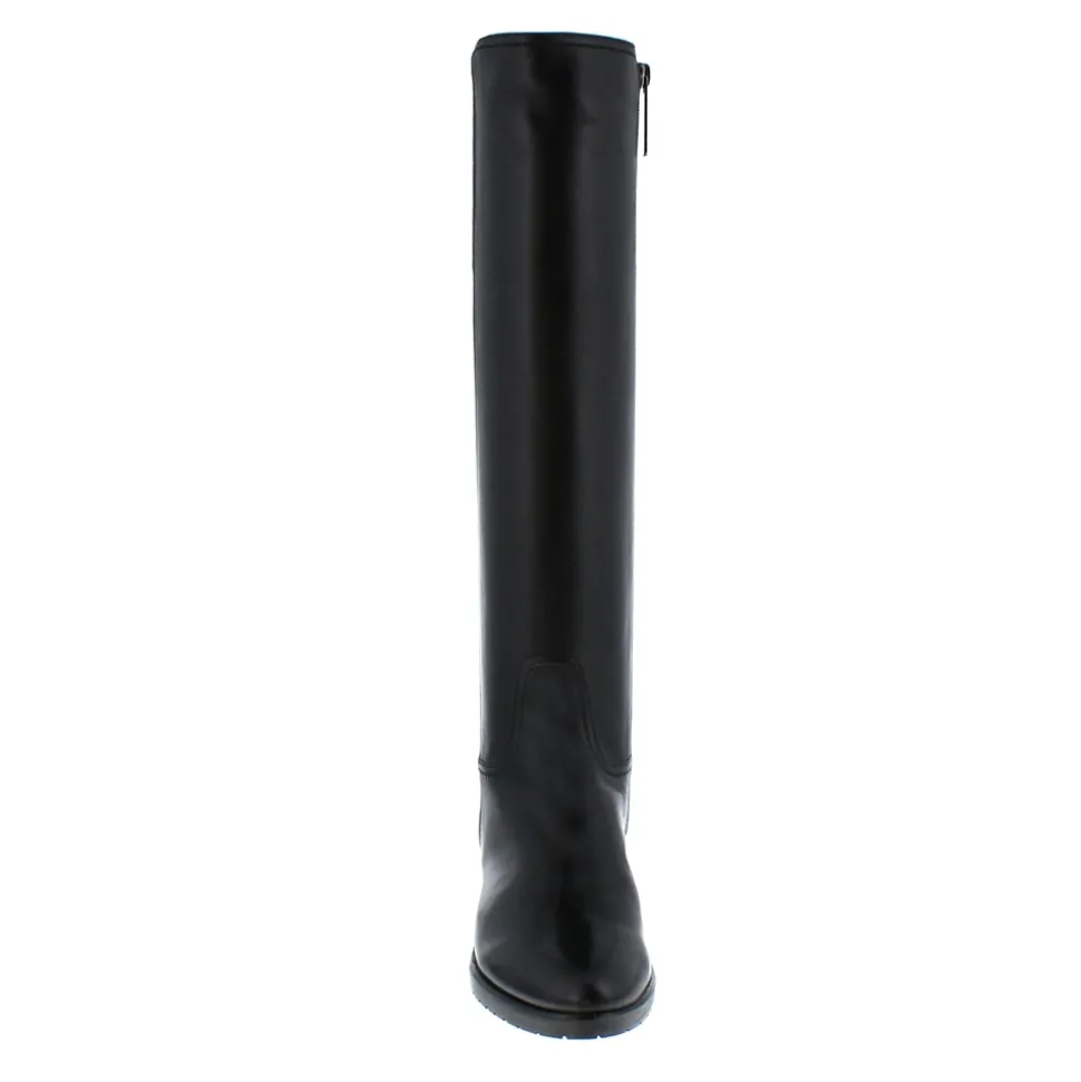 Lara Black Leather Knee-High Boots