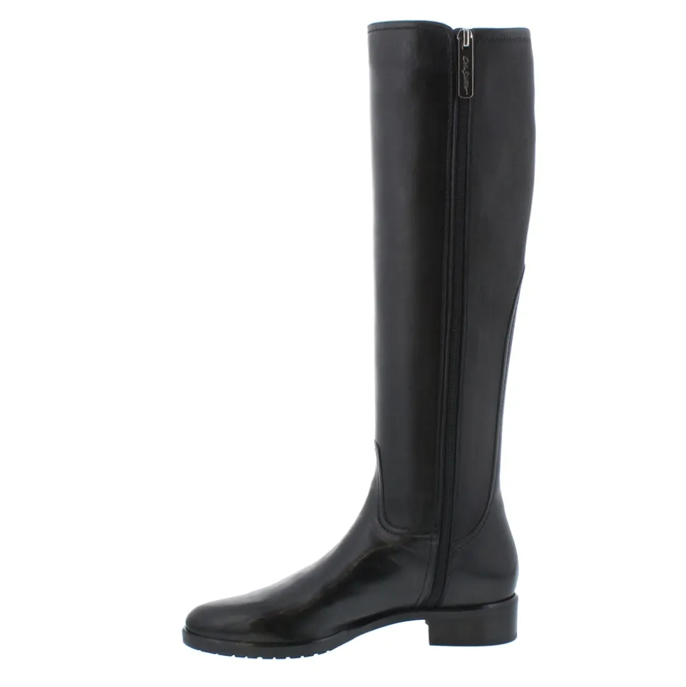 Lara Black Leather Knee-High Boots