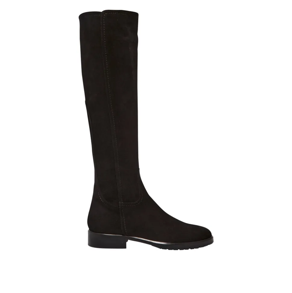 Lara Black Suede Knee-High Boots