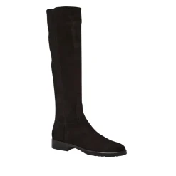 Lara Black Suede Knee-High Boots
