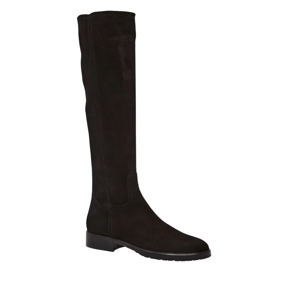Lara Black Suede Knee-High Boots