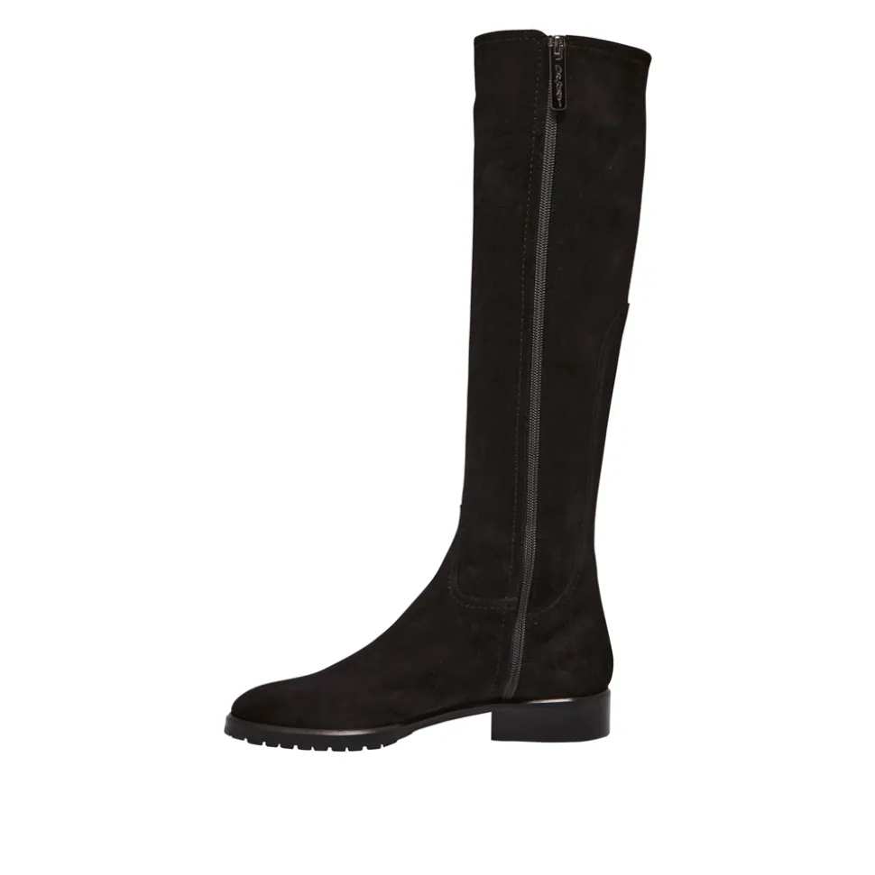 Lara Black Suede Knee-High Boots
