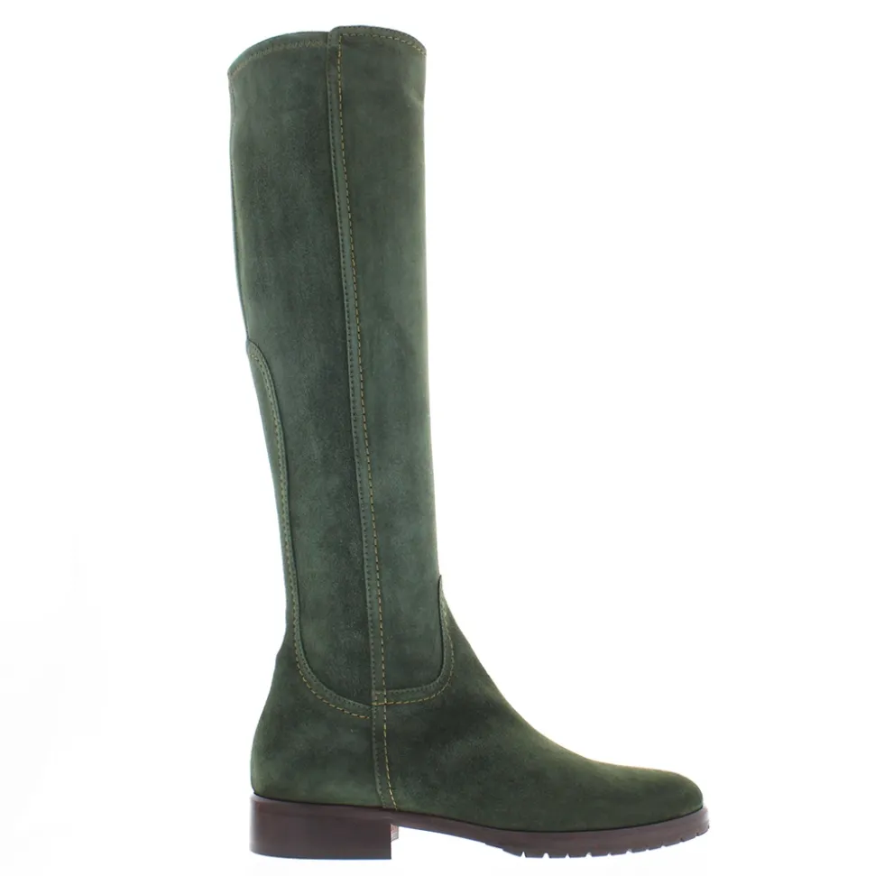 Lara Green Suede Knee-High Boots