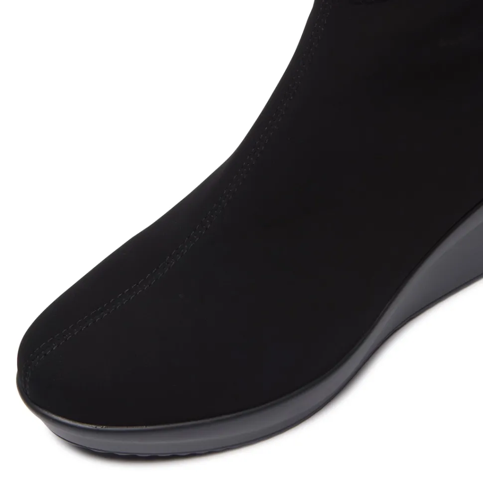 Lentini Black Stretch Ankle Boots