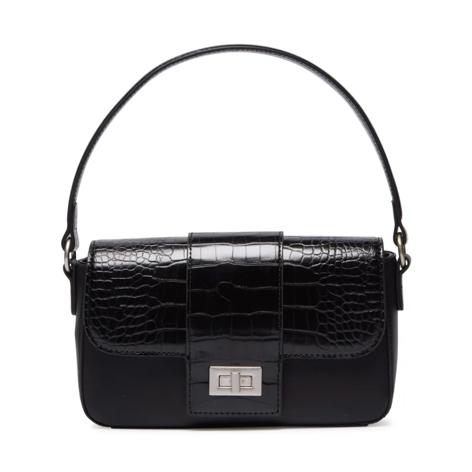 Listini Black Croc Handbag