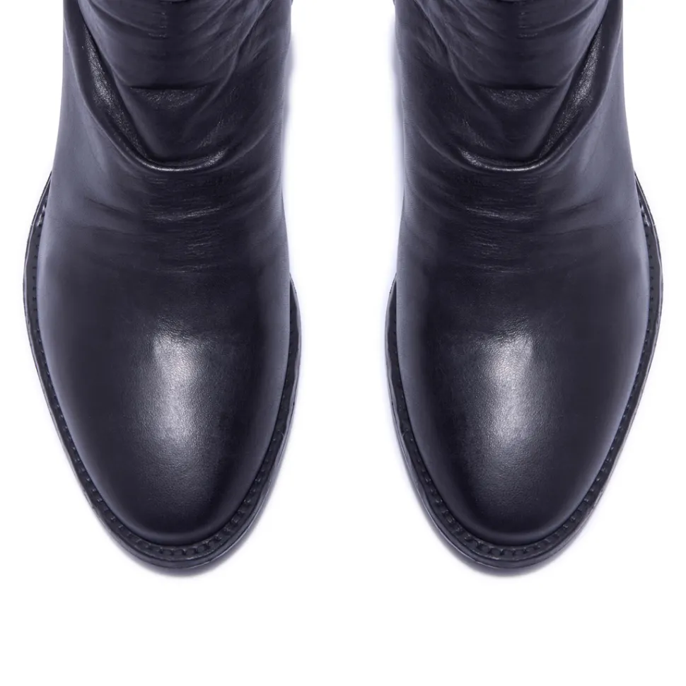 Lodeve Black Leather Ankle Boots