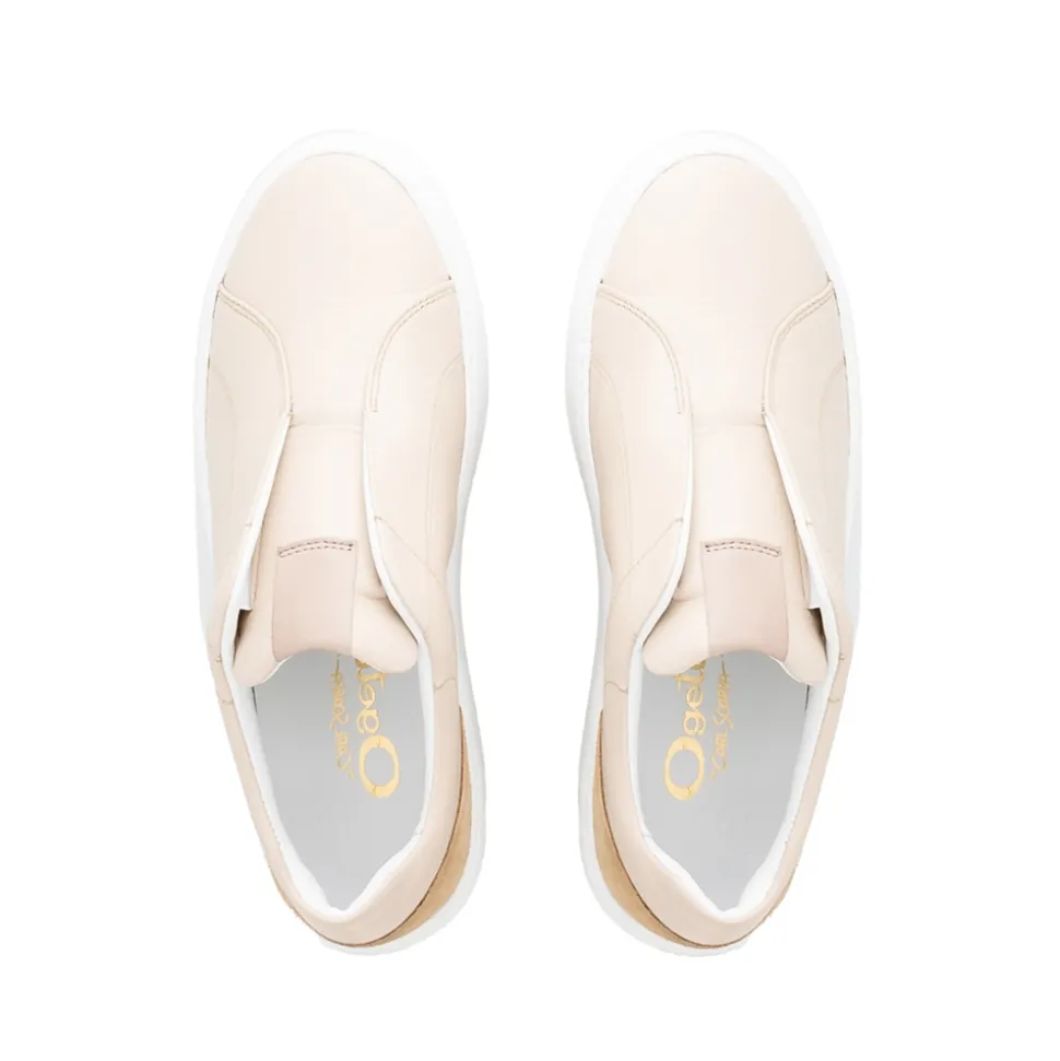 Mabel Beige Leather Trainers