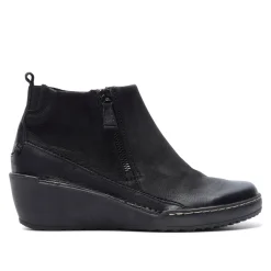 MAEVE BLACK LEATHER ANKLE BOOTS
