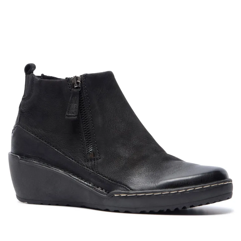 MAEVE BLACK LEATHER ANKLE BOOTS