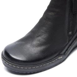 MAEVE BLACK LEATHER ANKLE BOOTS