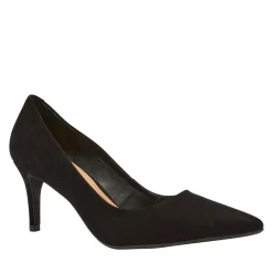 Malazzo Black Suede Heeled Courts
