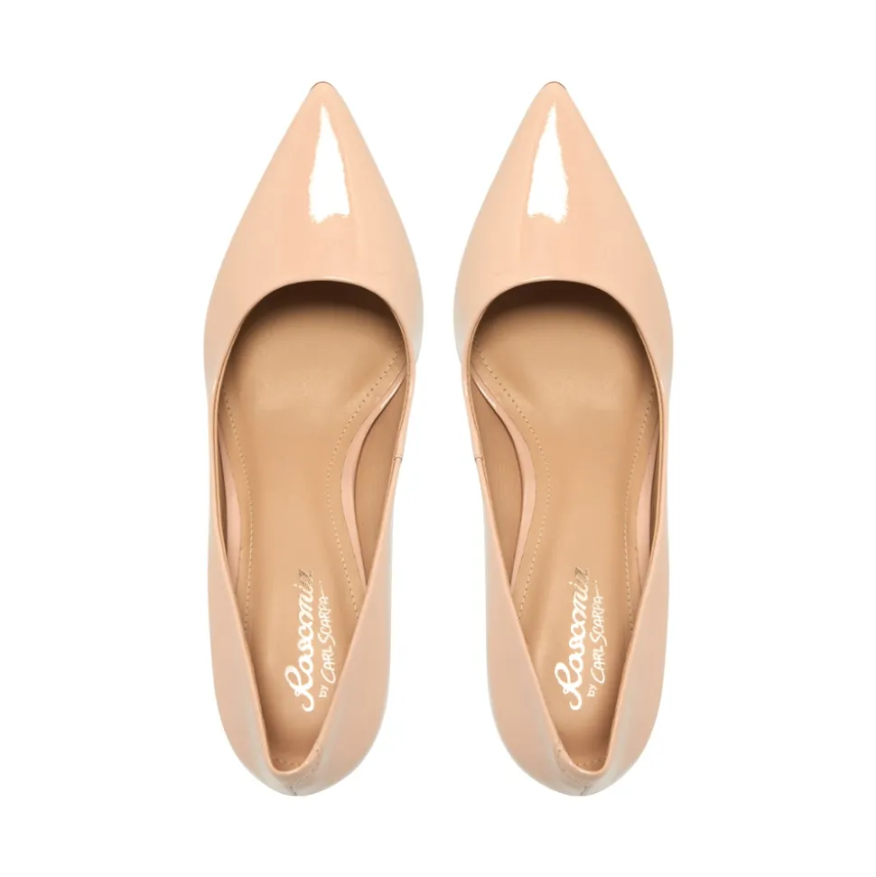 Malazzo Blush Patent Leather Heeled Courts
