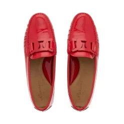 Martedi Red Leather Penny Loafers