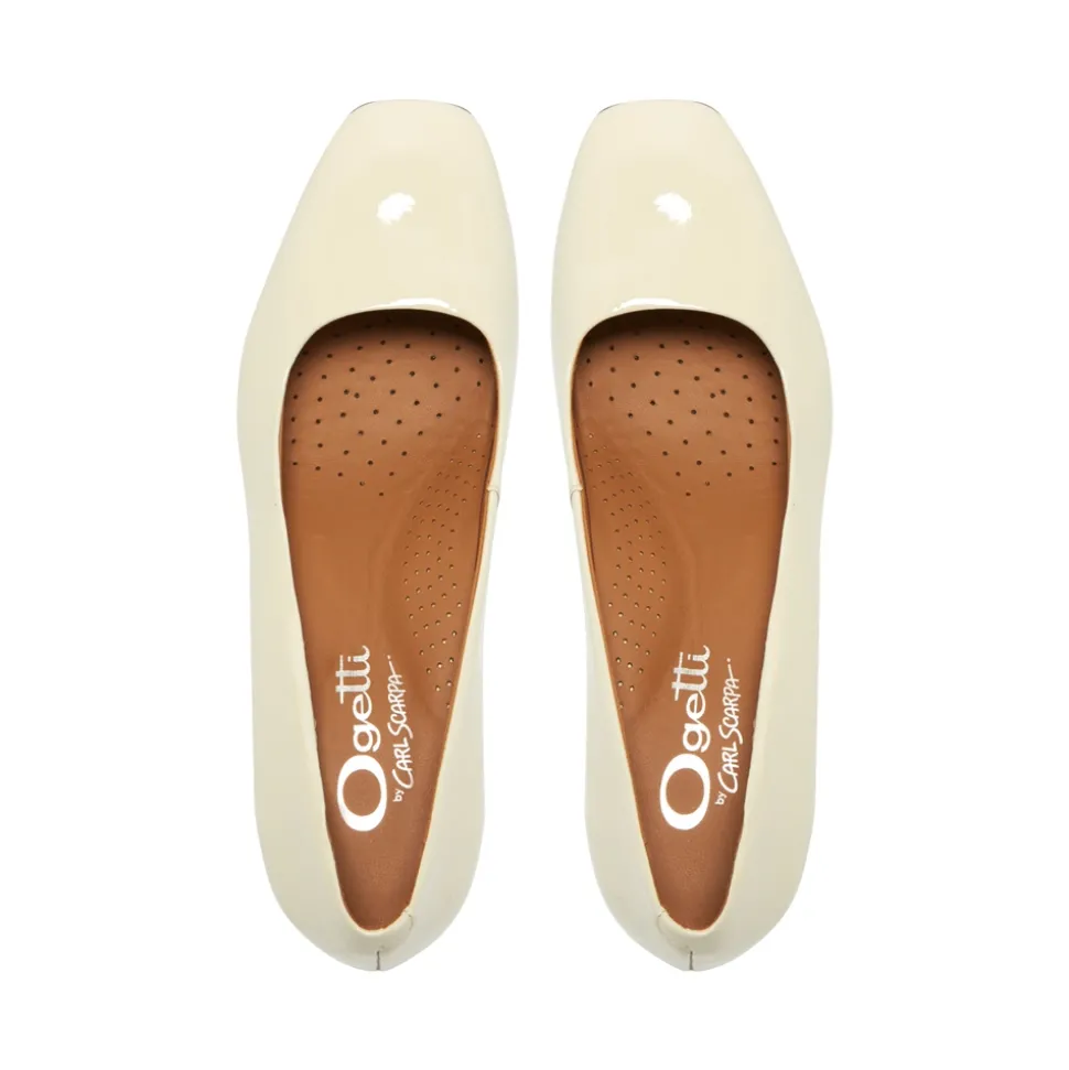 Medola Off White Patent Leather Courts
