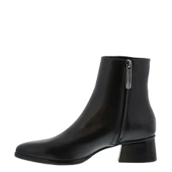 Megan Black Leather Ankle Boots