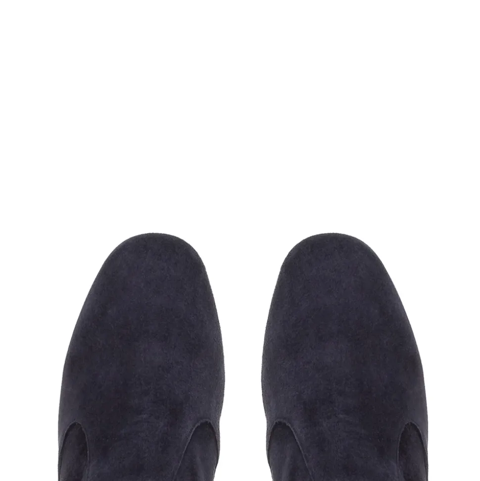 Mimosa Navy Italian Suede Knee High Boots