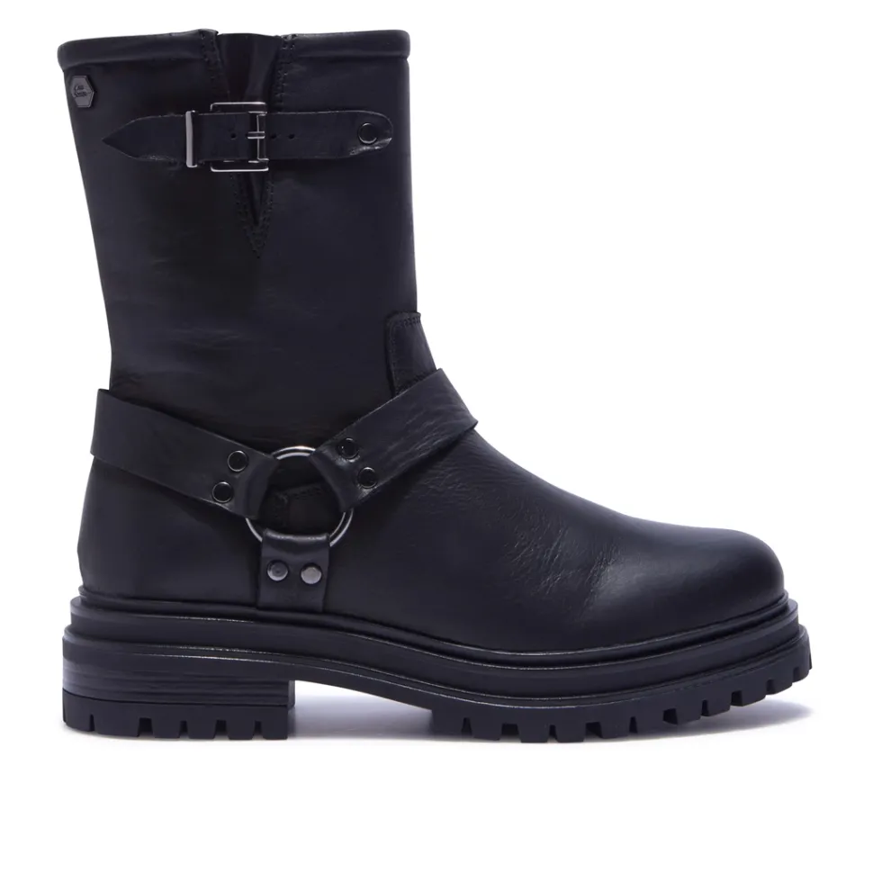 Molize Black Leather Ankle Boots