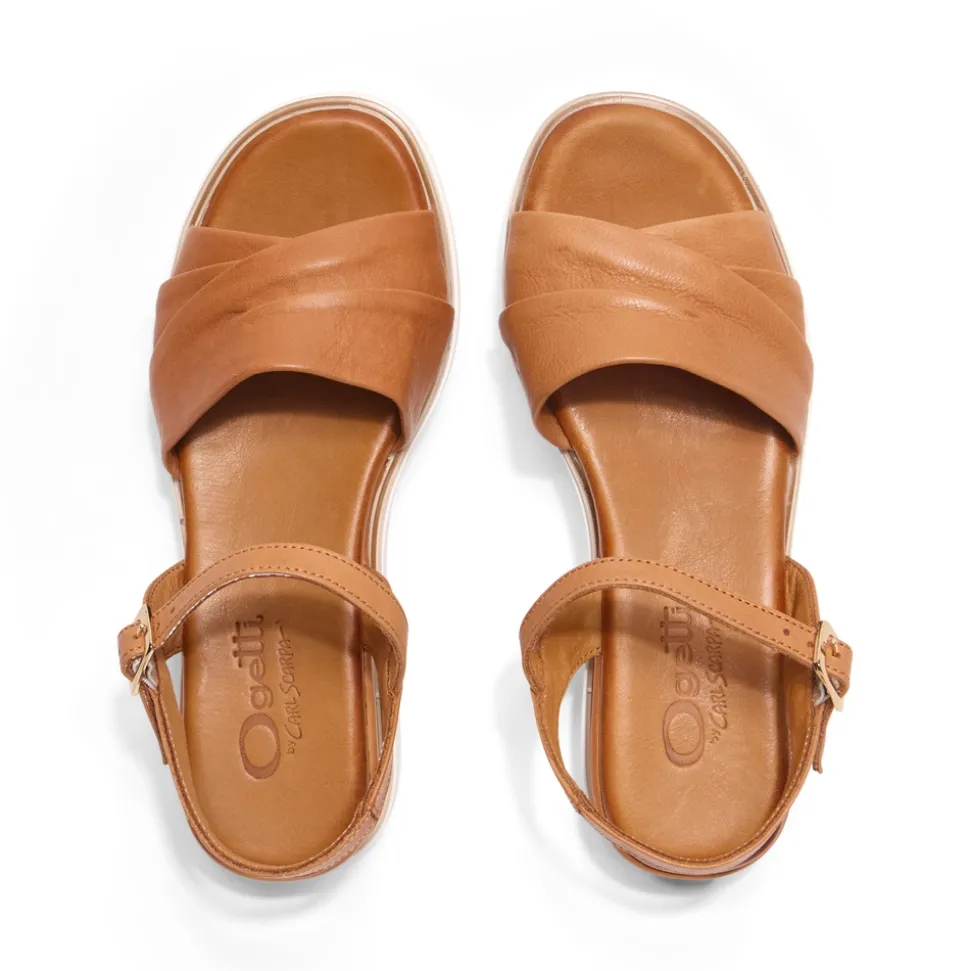 Myriad Tan Leather Wedge Sandals