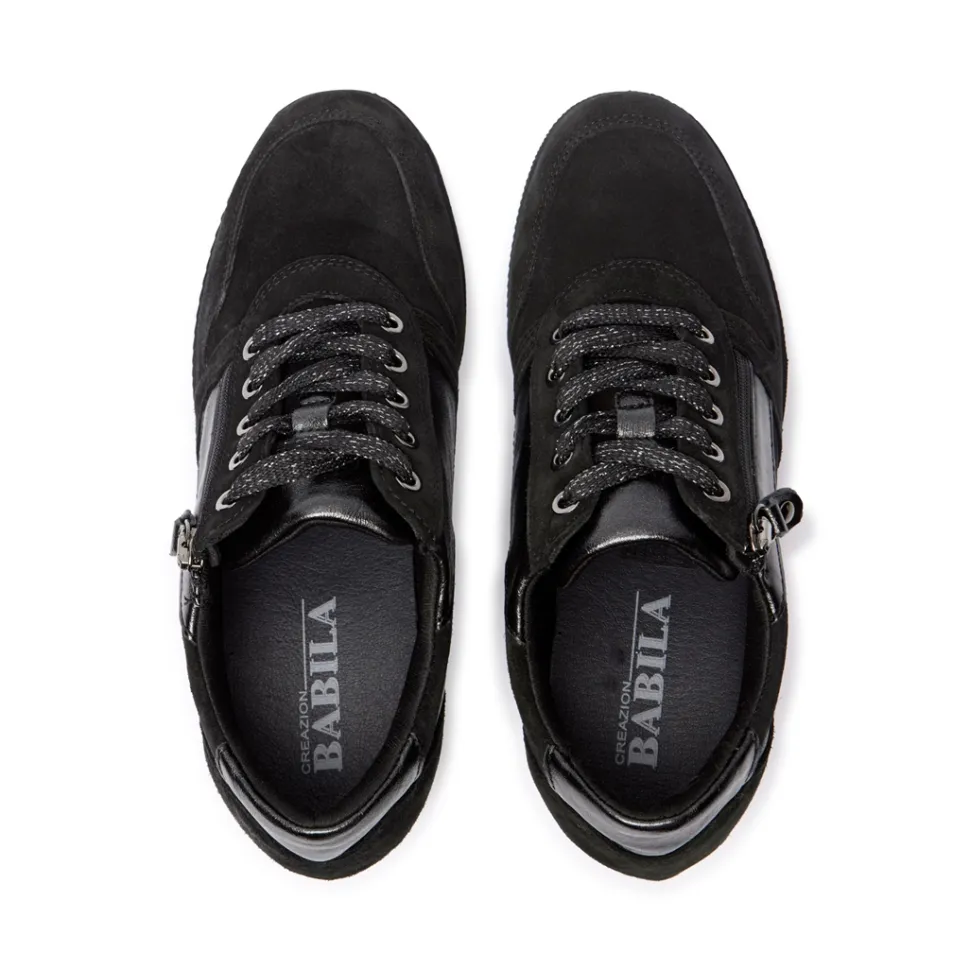 Nemoli Black Leather Trainers