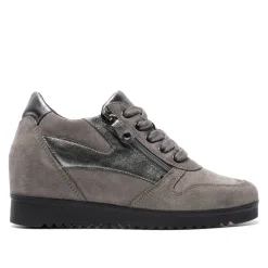 Nemoli Grey Leather Trainers