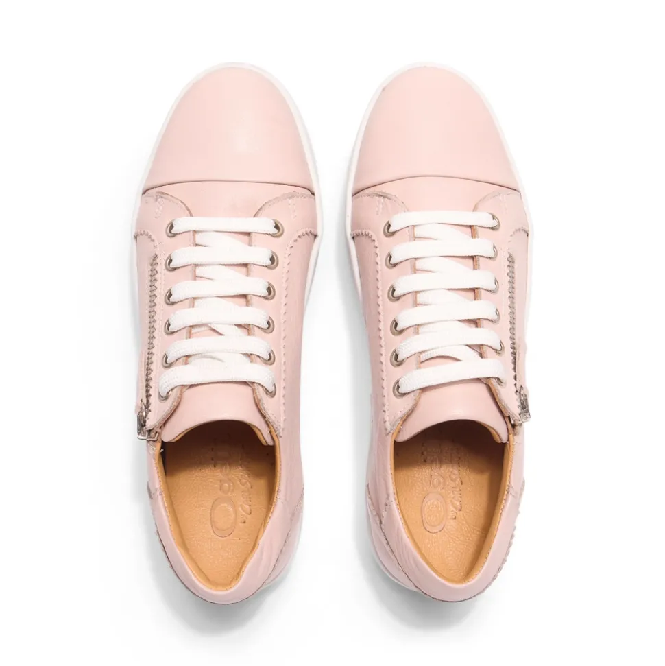 Norina Blush Leather Platform Trainers