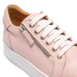 Norina Blush Leather Platform Trainers