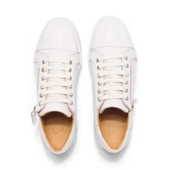 Norina White Leather Platform Trainers