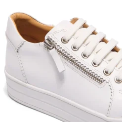 Norina White Leather Platform Trainers