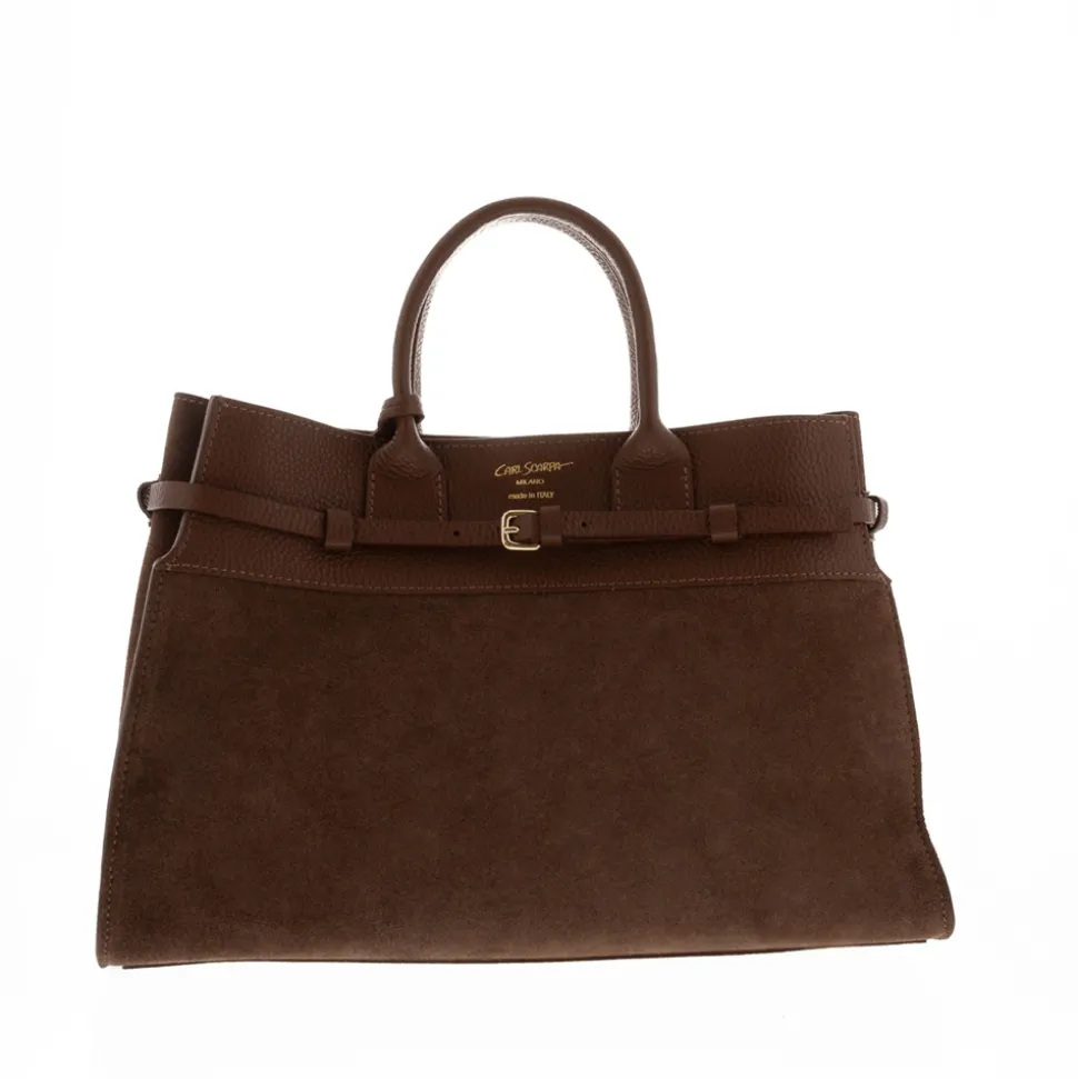 Obarini Tan Italian Suede Box Bag