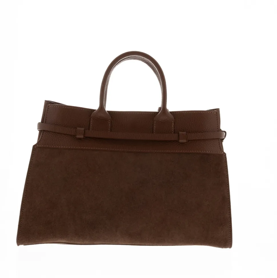 Obarini Tan Italian Suede Box Bag