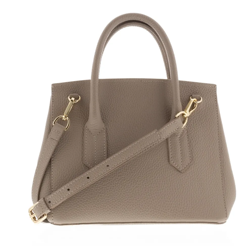 Olmetto Taupe Italian Leather Box Bag