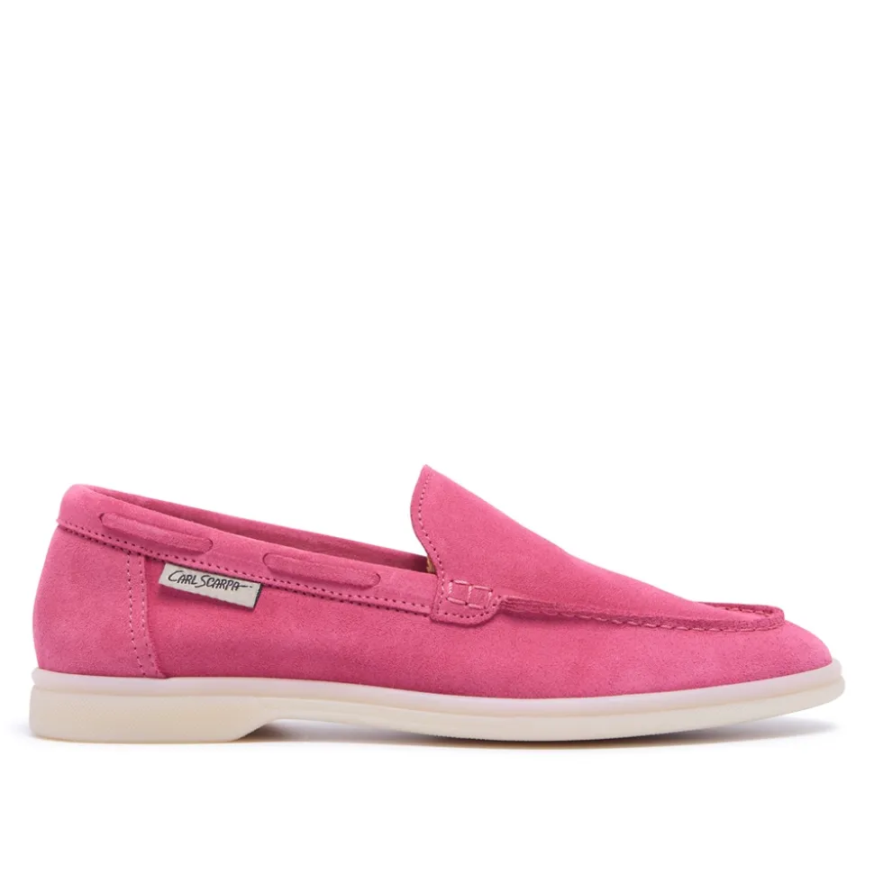 Omilie Fuchsia Suede Slip-On Loafers