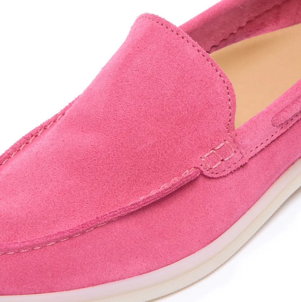Omilie Fuchsia Suede Slip-On Loafers