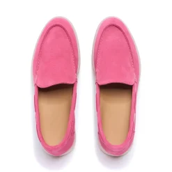 Omilie Fuchsia Suede Slip-On Loafers