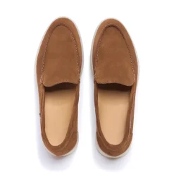 Omilie Tan Suede Slip-On Loafers