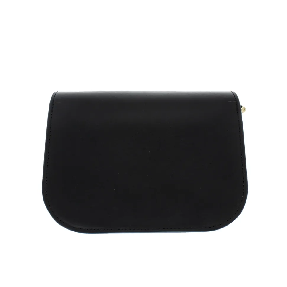 Orsina Black Italian Leather Shoulder Bag