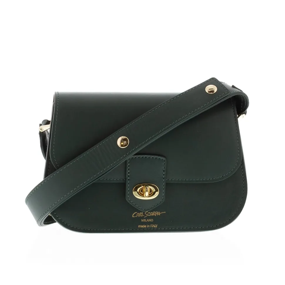Orsina Green Italian Leather Shoulder Bag