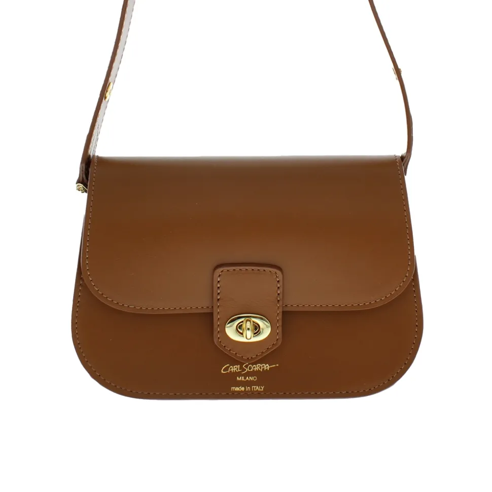 Orsina Tan Italian Leather Shoulder Bag