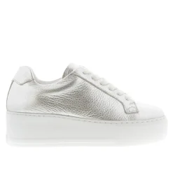 Padova Silver Leather Platform Trainers