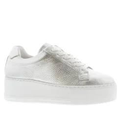 Padova Silver Leather Platform Trainers