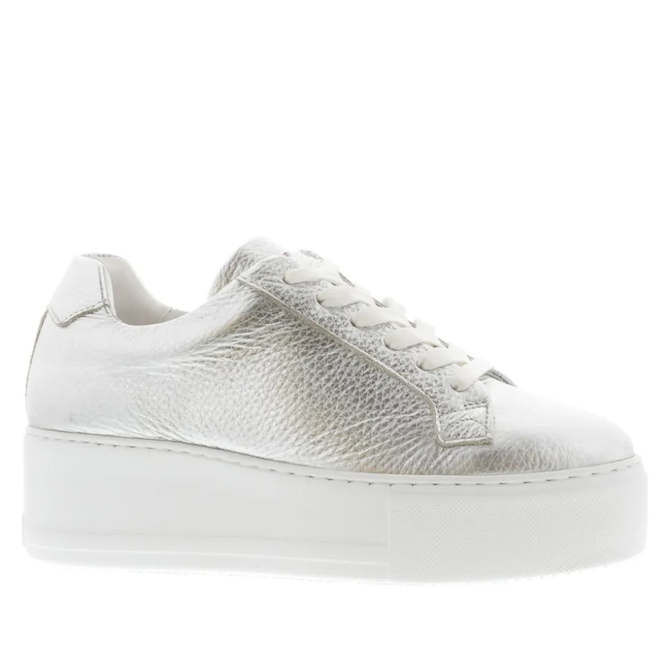 Padova Silver Leather Platform Trainers