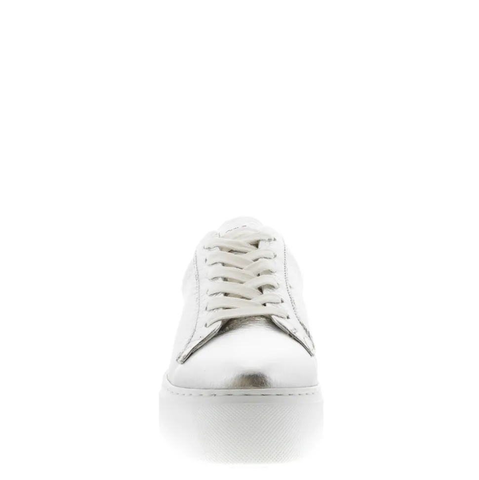 Padova Silver Leather Platform Trainers