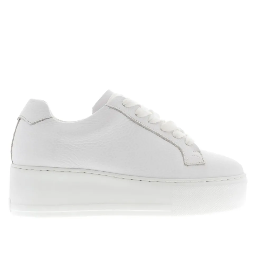 Padova White Leather Platform Trainers