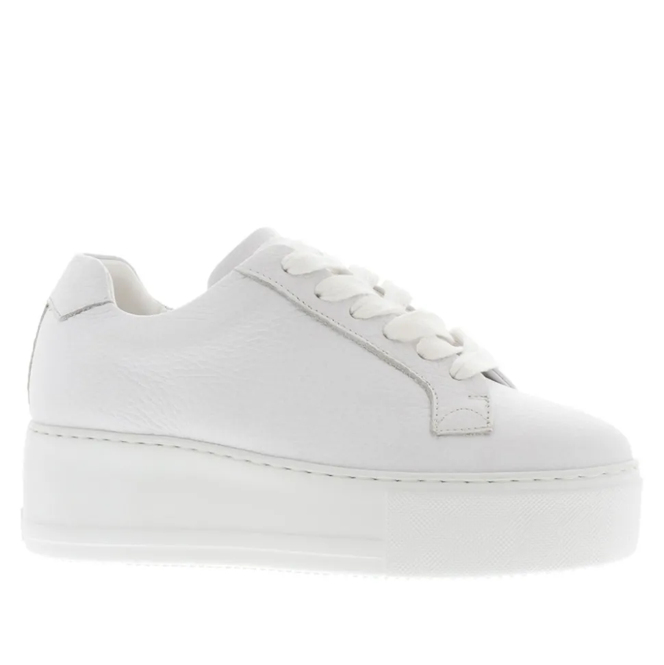 Padova White Leather Platform Trainers