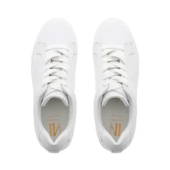 Padova White Leather Platform Trainers