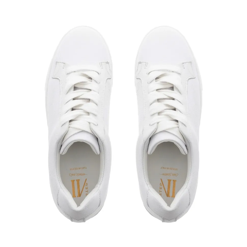 Padova White Leather Platform Trainers