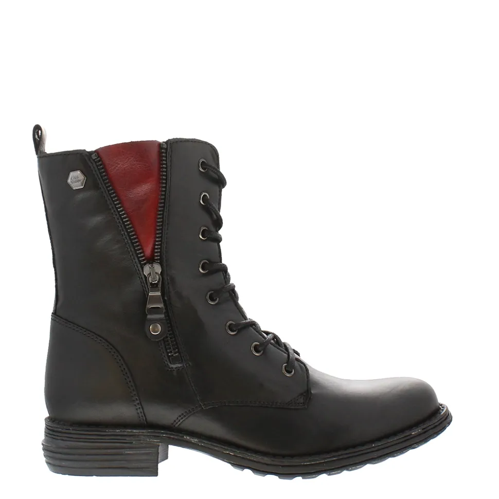 Paulette Black Lace-Up Ankle Boots