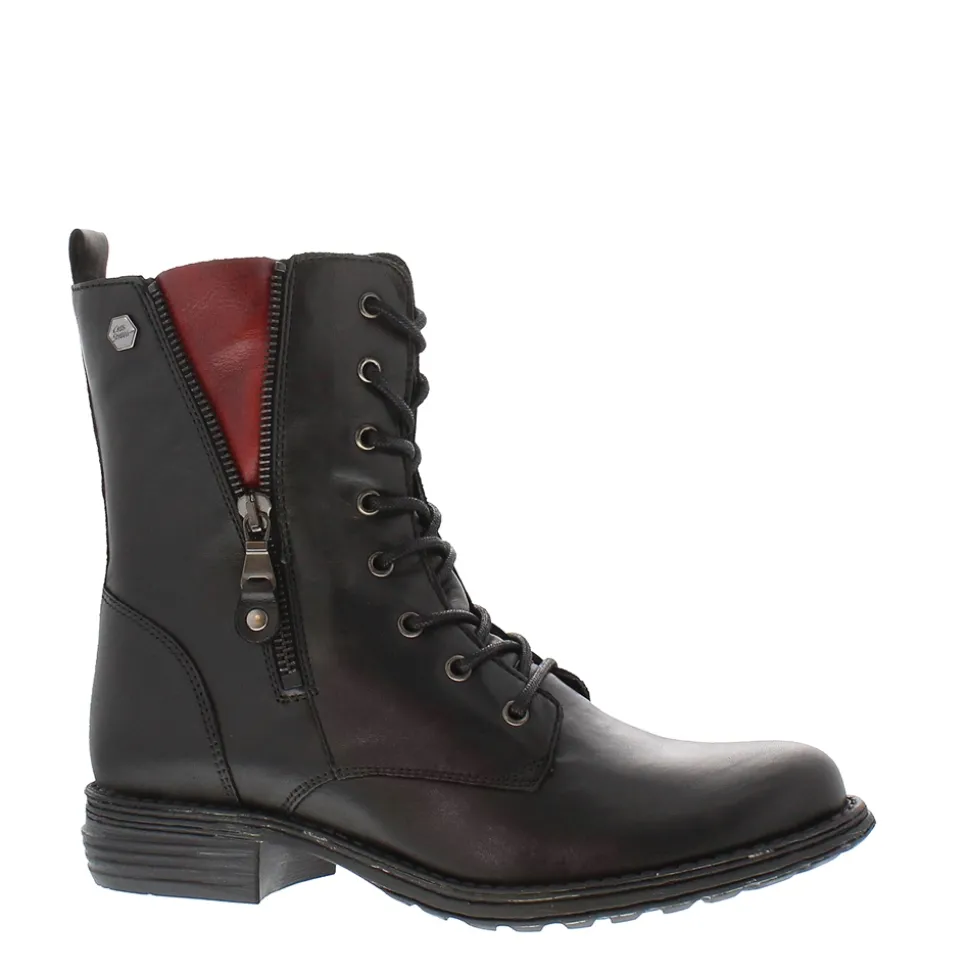 Paulette Black Lace-Up Ankle Boots