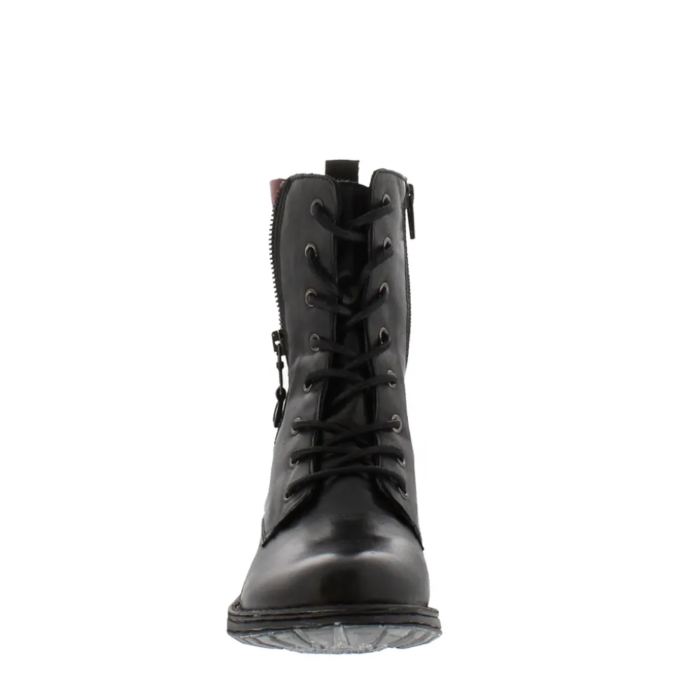 Paulette Black Lace-Up Ankle Boots