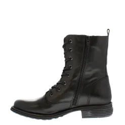 Paulette Black Lace-Up Ankle Boots